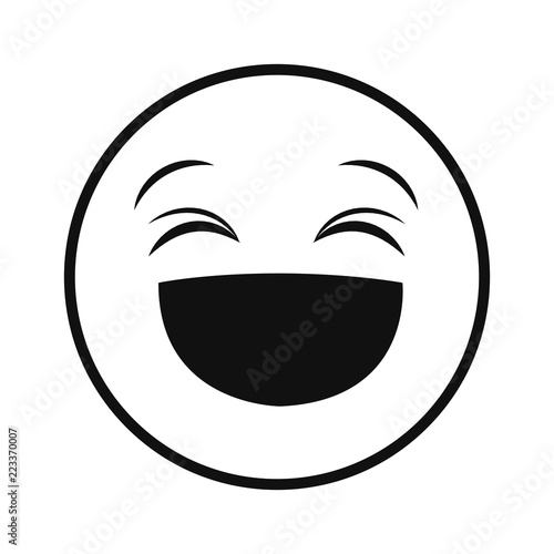laughing smiley thin line emoticon face