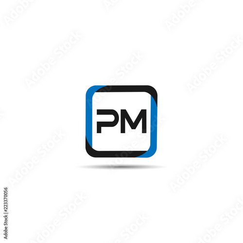 Initial Letter PM Logo Template Design