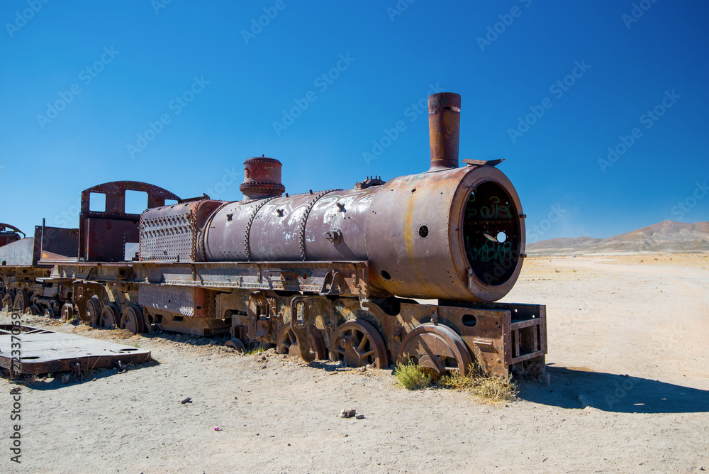 Old Steam Locomotive in Train Cemetery, Uyuni - Bolivia