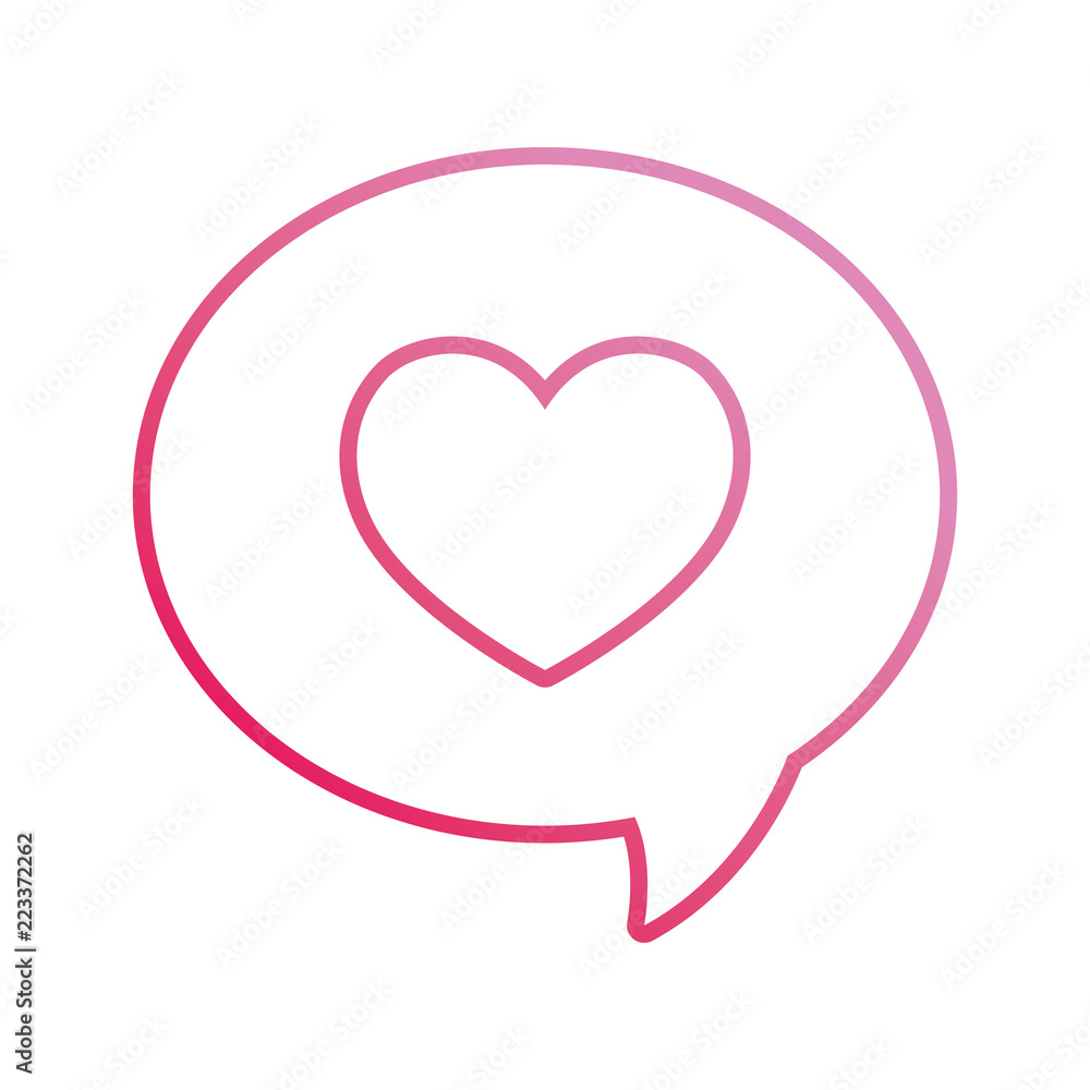 love heart speech bubble message