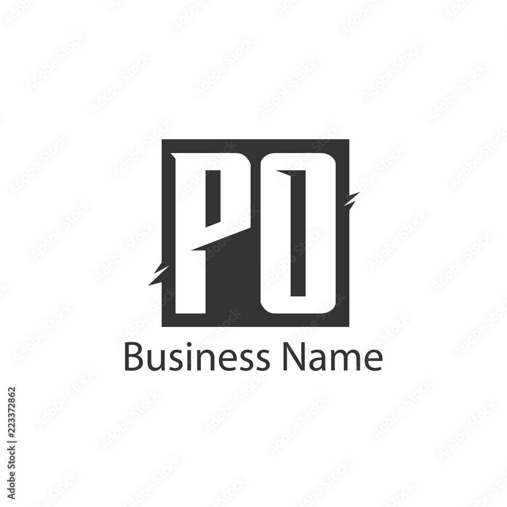 Initial Letter PO Logo Template Design