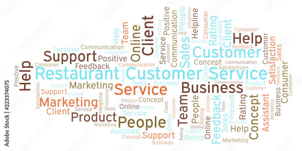 Fototapeta premium Restaurant Customer Service word cloud.