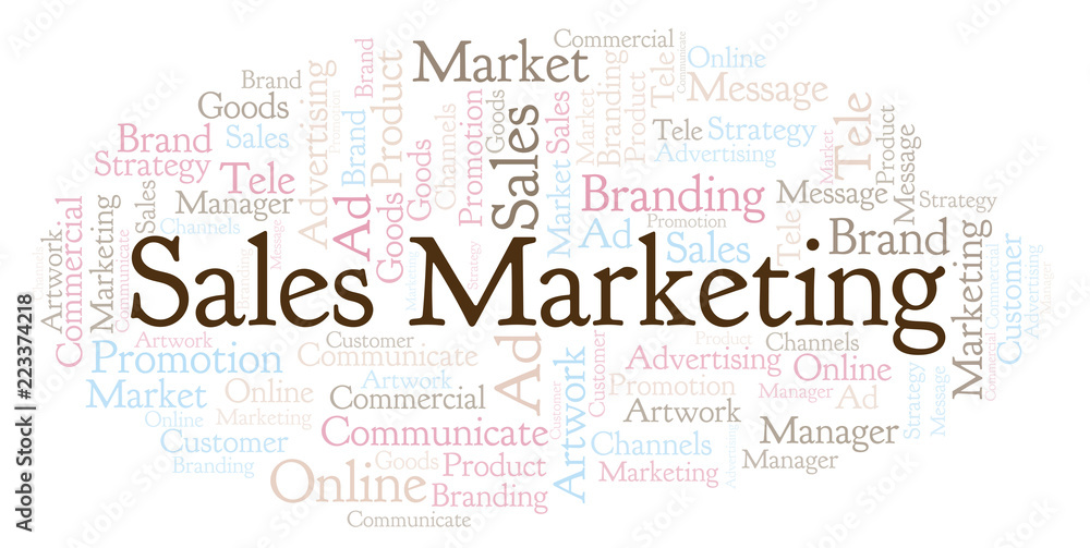 Word cloud with text Sales Marketing.