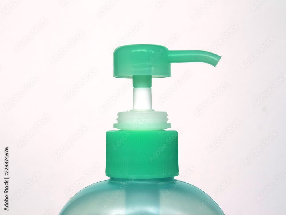 push the bottle plastic with white background push the bottle plastic with white background