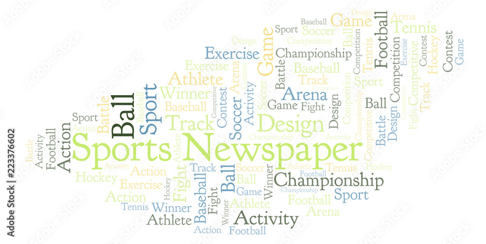 Fototapeta premium Sports Newspaper word cloud.