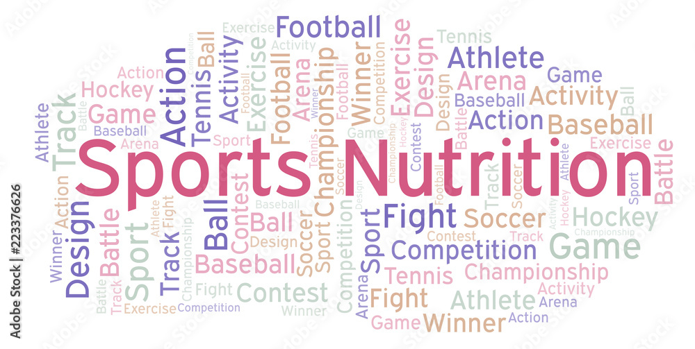 Sports Nutrition word cloud. Sports Nutrition word cloud.