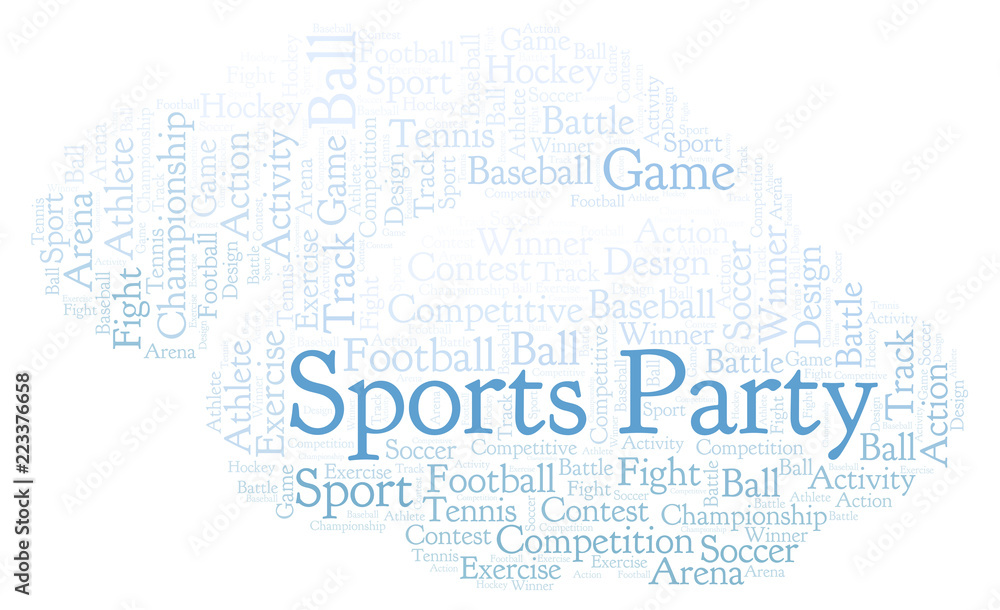 Sports Party word cloud. Sports Party word cloud.