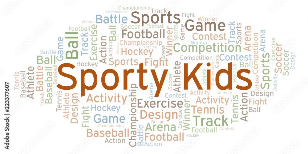 Sporty Kids word cloud.