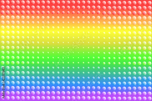 Colorful rainbow texture background of gradient colors and dots, used LGBT pride flag colors, symbol of LGBTQ (lesbian, gay, bisexual, transgender, and questioning). Vector illustration, EPS10.
