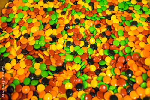 A bin full of colorful candy