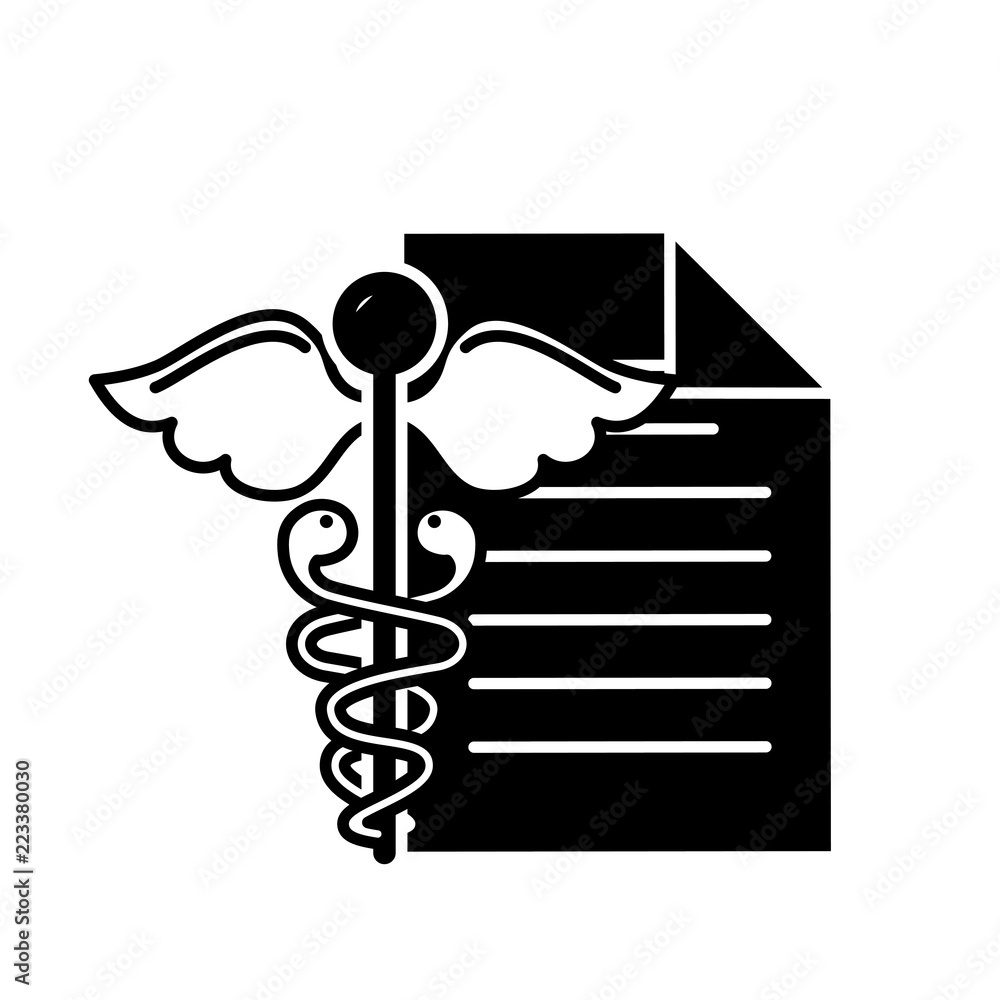 caduceus medical document report symbol caduceus medical document report symbol