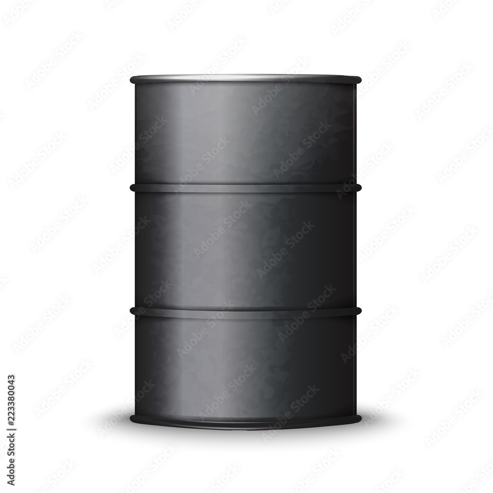 Black metal barrel isolated on white background vector Black metal barrel isolated on white background vector