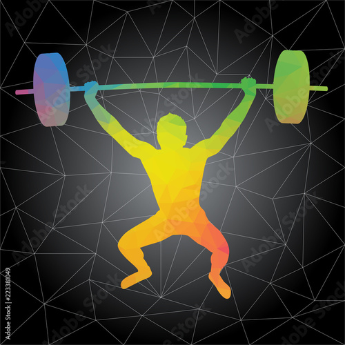 Crossfit concept. Vector silhouettes of people doing fitness and crossfit workouts in many different position. Active and healthy life concept