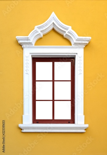 Decorative window / Window on yellow wall / Eisenstadt, Austria