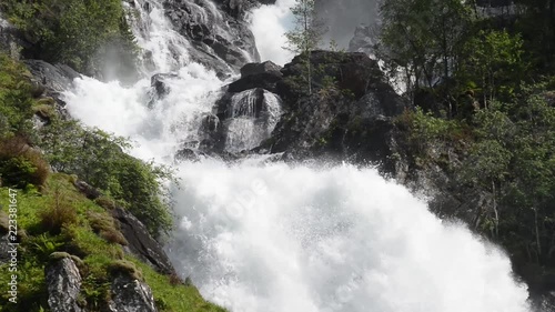 Incredible waterfall Låtefossen in Norway