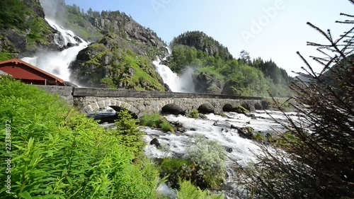Incredible waterfall Låtefossen in Norway