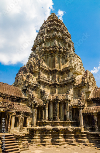 Ancient building on the territory of Angkor Wat temple at Angkor Complex, Siem Reap, Cambodia
