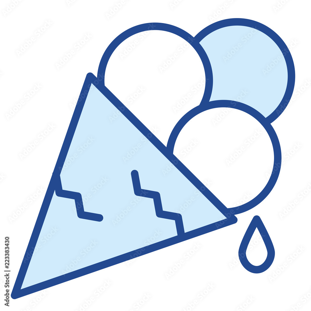 Eis in der Waffel Vector Icon Illustration Eis in der Waffel Vector Icon Illustration