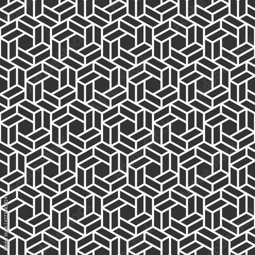 Vector seamless pattern. Repeating geometric tiles of hexagons.