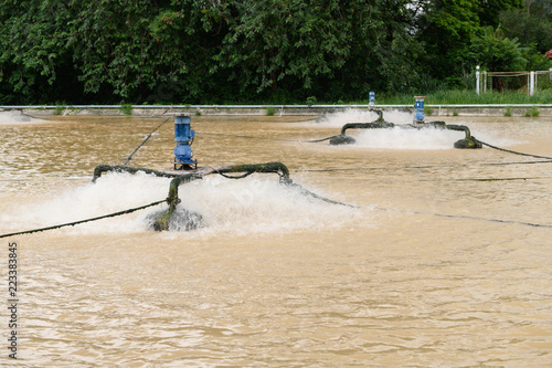 Photography water treatment turbine machine in waste water treatment plant.