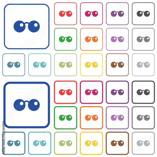 Sunglasses outlined flat color icons