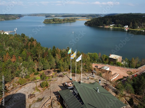 View over the Farjsundet sea channel near Godby in Aland, Finland photo