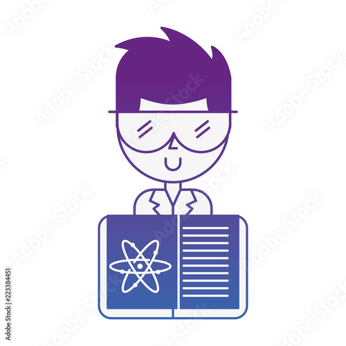 scientific man professor book science chemistry atom
