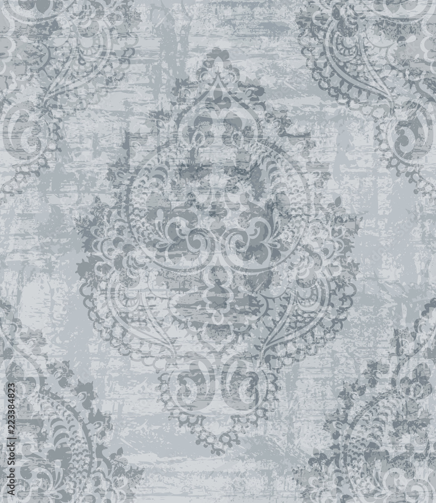 Vintage Baroque damask ornament pattern Vector. Royal decor. Imperial background. trendy color textures