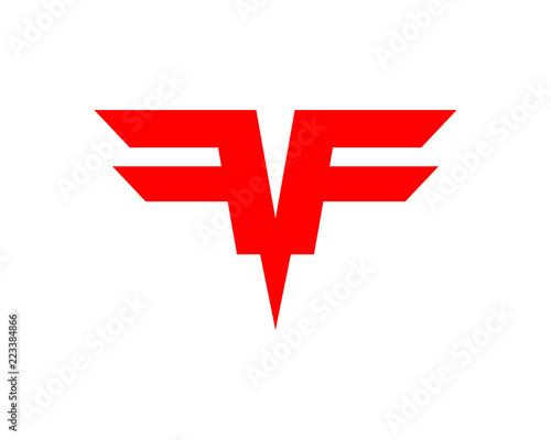 double F or F F letter vector logo
