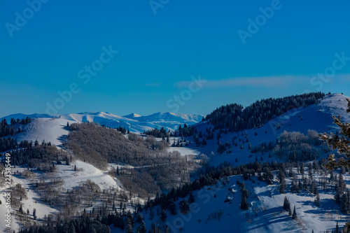 Snowy Mountain Landscape On A Bright Sunny Day