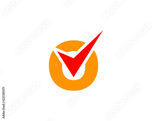 Letter O Circle with Tick Logo