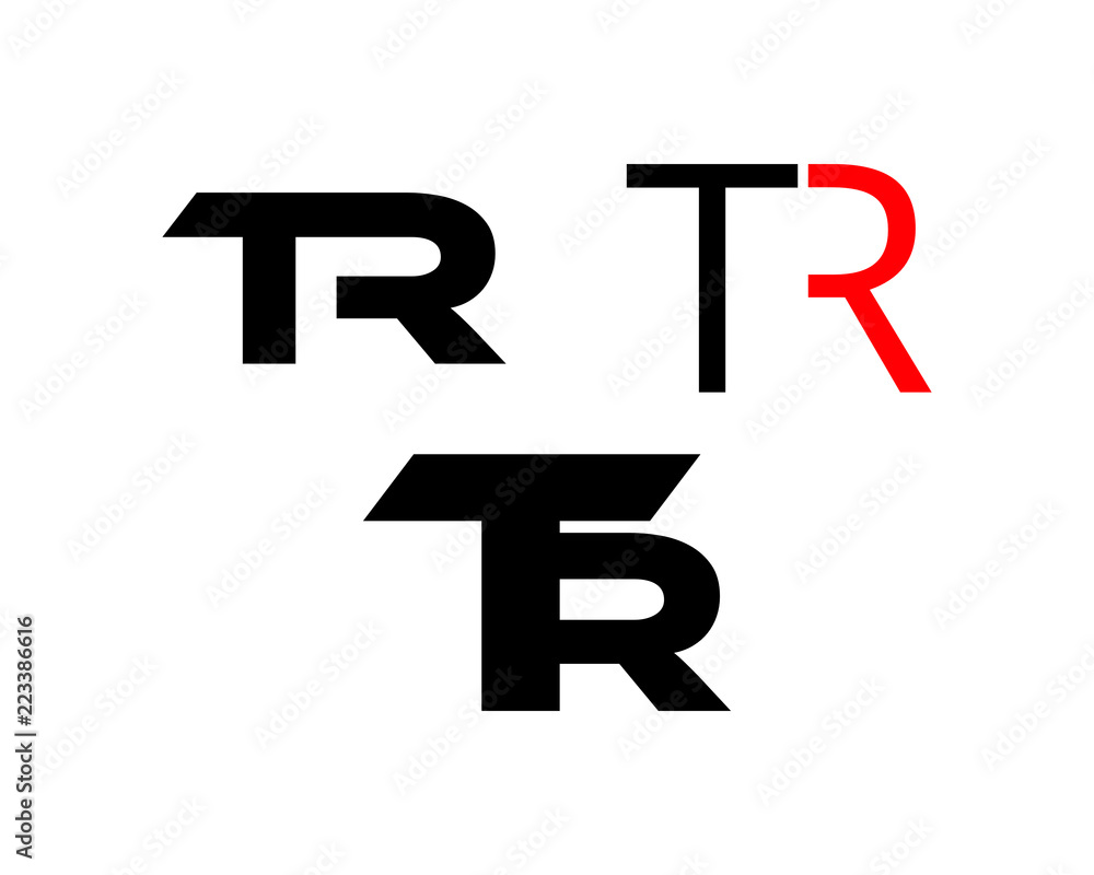 Set of TR initial company linked letter logo Set of TR initial company linked letter logo