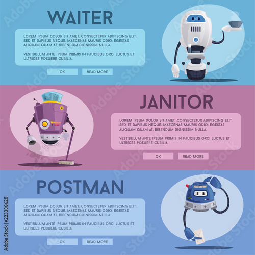 Robot characters. Technology, future