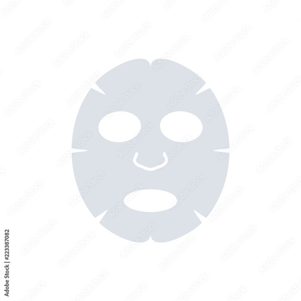 Facial mask flat icon design. Face health care beauty. Cosmetic spa product for clean skin Facial mask flat icon design. Face health care beauty. Cosmetic spa product for clean skin