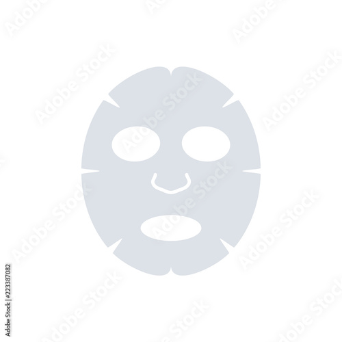 Facial mask flat icon design. Face health care beauty. Cosmetic spa product for clean skin
