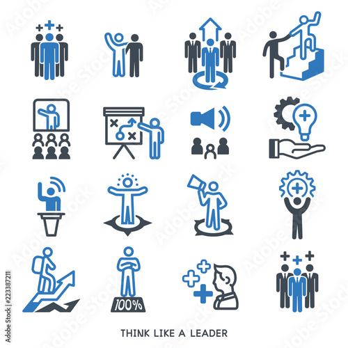 leader have a systematic problem solving(icon concept). Improving the quality of work within the organization.
