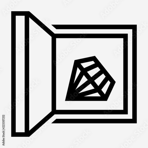 Outline strongbox pixel perfect vector icon