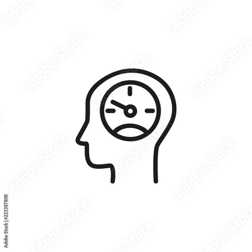 Biological clock line icon. Brain, time, sleeping. Solution concept. Vector illustration can be used for topics like thought process, deadline, awake