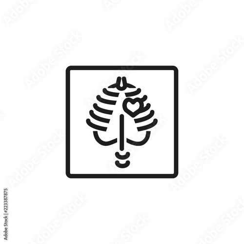 Chest x-ray line icon. Anatomy, disease, fracture. Radiology concept. Vector illustration can be used for topics like medicine, health care, trauma