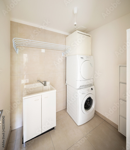 Slika na platnu Laundry room with modern washer and dryer
