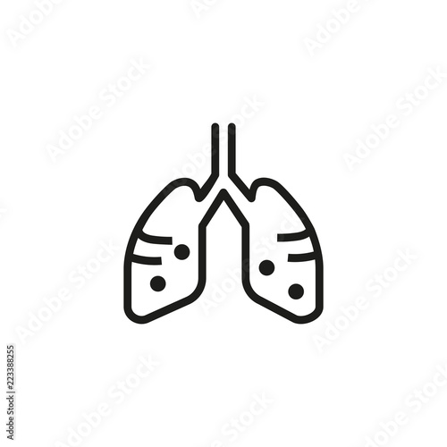 Lungs line icon. Anatomy, body, asthma. Radiology concept. Vector illustration can be used for topics like pneumonia, medical examination, medical x-ray