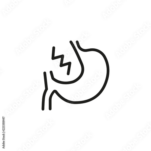 Stomach line icon. Unwell, tummy, ache. Anatomy concept. Vector illustration can be used for topics like symptom, pain, gastric