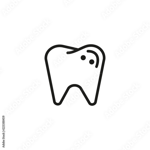 Tooth line icon. Model, caries, whitening. Dental problem concept. Vector illustration can be used for topics like stomatology, oral hygiene, dentistry photo