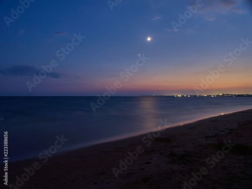 Long exposure at Granelli beach at night during summer. Sicily, Italy © gpiazzese