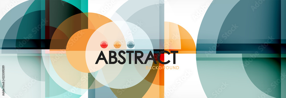 Abstract background - multicolored circles, trendy minimal geometric design Abstract background - multicolored circles, trendy minimal geometric design