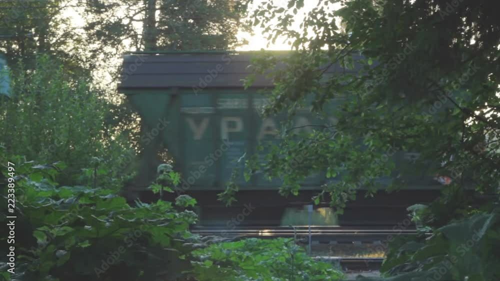 Commodity Train Passing Away At Sunrise Commodity Train Passing Away At Sunrise