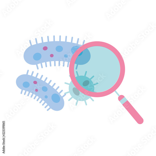 chemistry laboratory bacteria infection magnifying glass