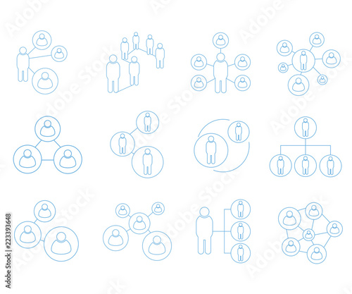 people network, people connection icons