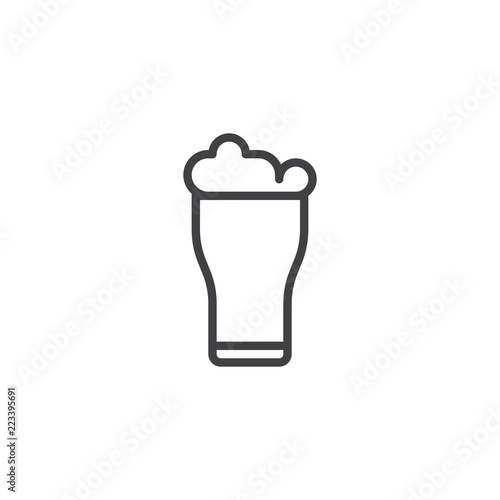 Pint of beer outline icon. linear style sign for mobile concept and web design. Beer glass simple line vector icon. Symbol, logo illustration. Pixel perfect vector graphics