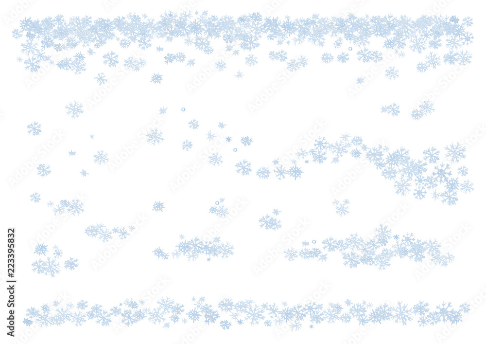 Fototapeta premium Snowflakes compositions. Watercolor hand drawn illustration, isolated on white background